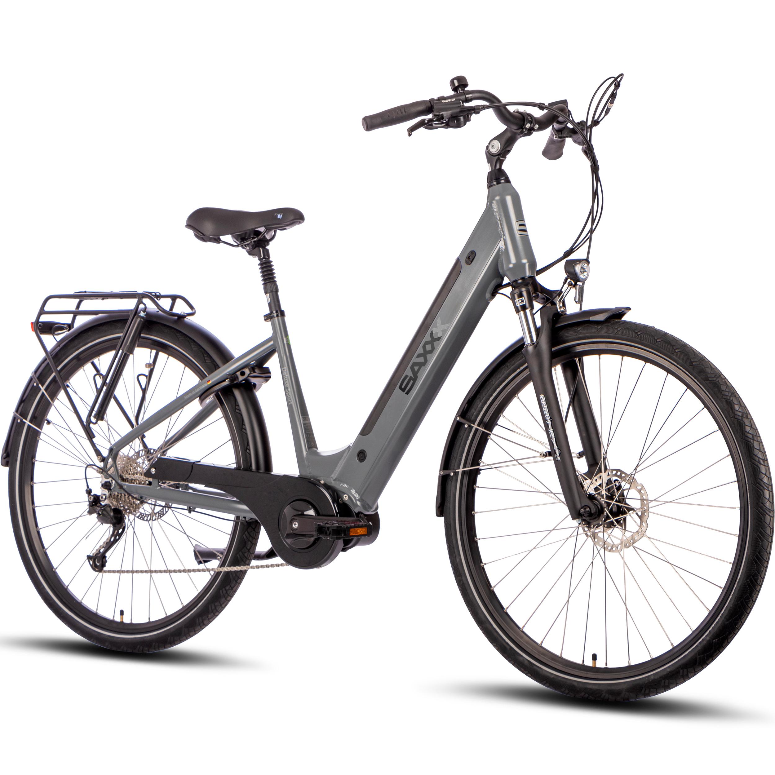 SAXXX 28 Zoll Elektrofahrrad, Mittelmotor, 418Wh Lithium-Akku, 9-Gang-Schaltung, Hydraulische Scheibenbremsen, Trekking E-Bike für Alltag und Pendeln