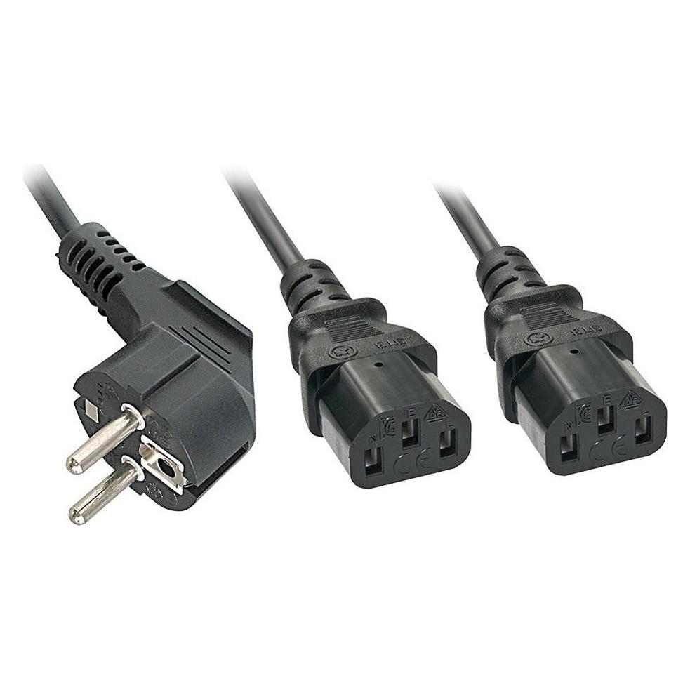 Lindy Euro-Plug to 2 x IEC (1 m) (30048)