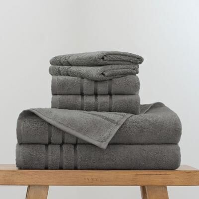 Cariloha Bath Towel Bundle with Bath Towel, Hand Towel and Washcloth   Turkish Cotton and Viscose Material Blend