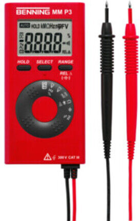 Multimètre MM P3 0,1 mV-600 V DC 0,1mV-600 V AC MM P3 av.pile/câble de mesure/ét ; BENNING (044084)