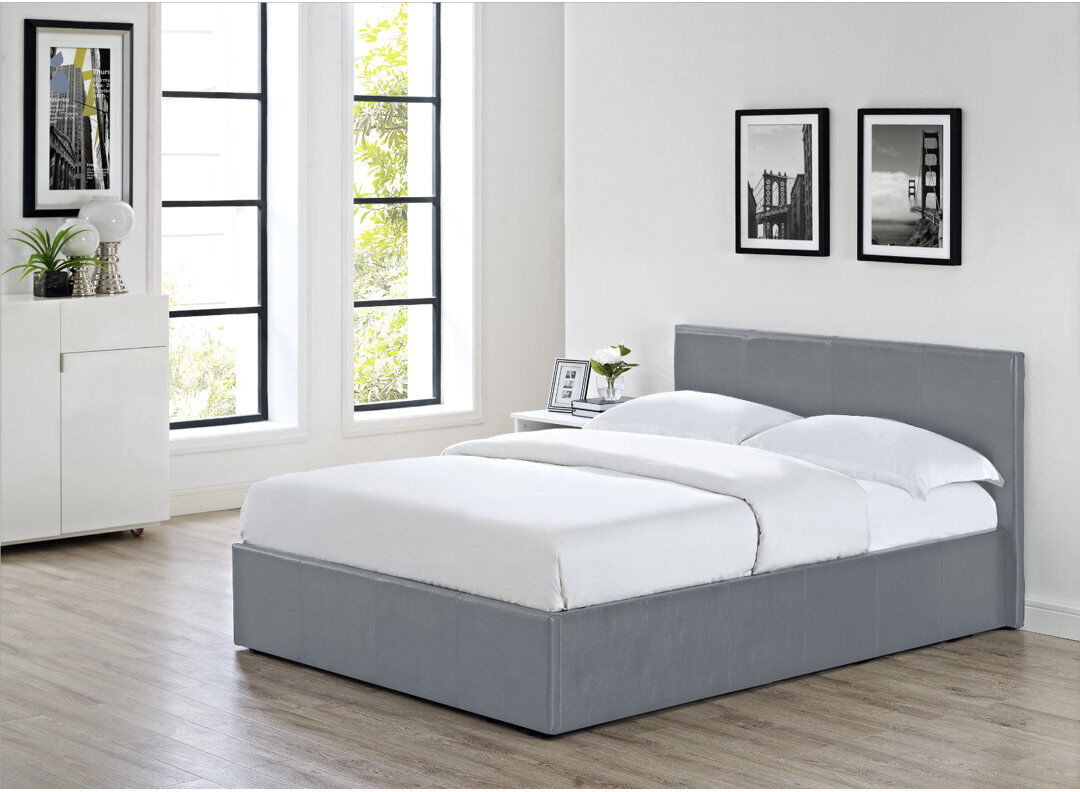 Hykkon Lolita Upholstered Ottoman Bed Grey Single (3')