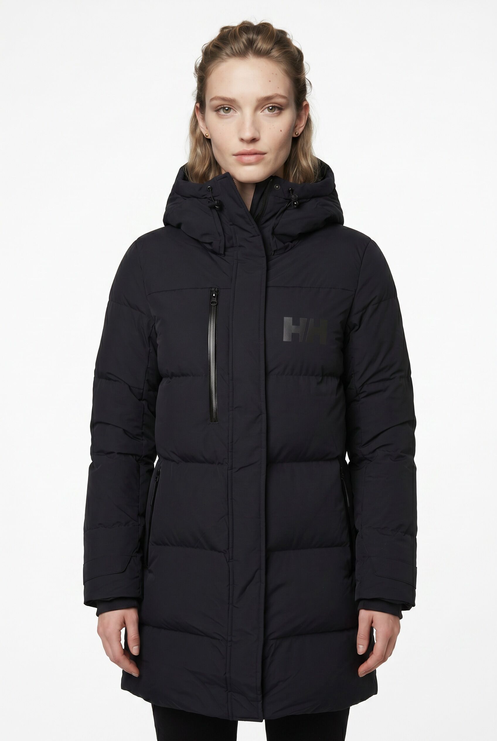 Wintermantel HELLY HANSEN "W ADORE PUFFY PARKA", Damen, Gr. XXL, schwarz, Obermaterial: 100% Polyamid. Futter: 100% Polyamid. Wattierung: 100% Polyester, Mäntel Wintermantel, mit faltbaren Reflektoren, wasserabweisende Aussenseite schwarz XXL