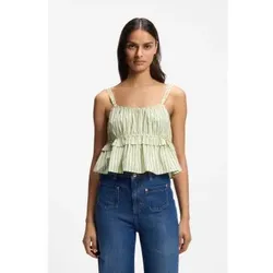 BOSS für Damen. 50559224 Grünes Iplyn-Top (40), Lässig, Baumwolle, Ärmellos / Hosenträger