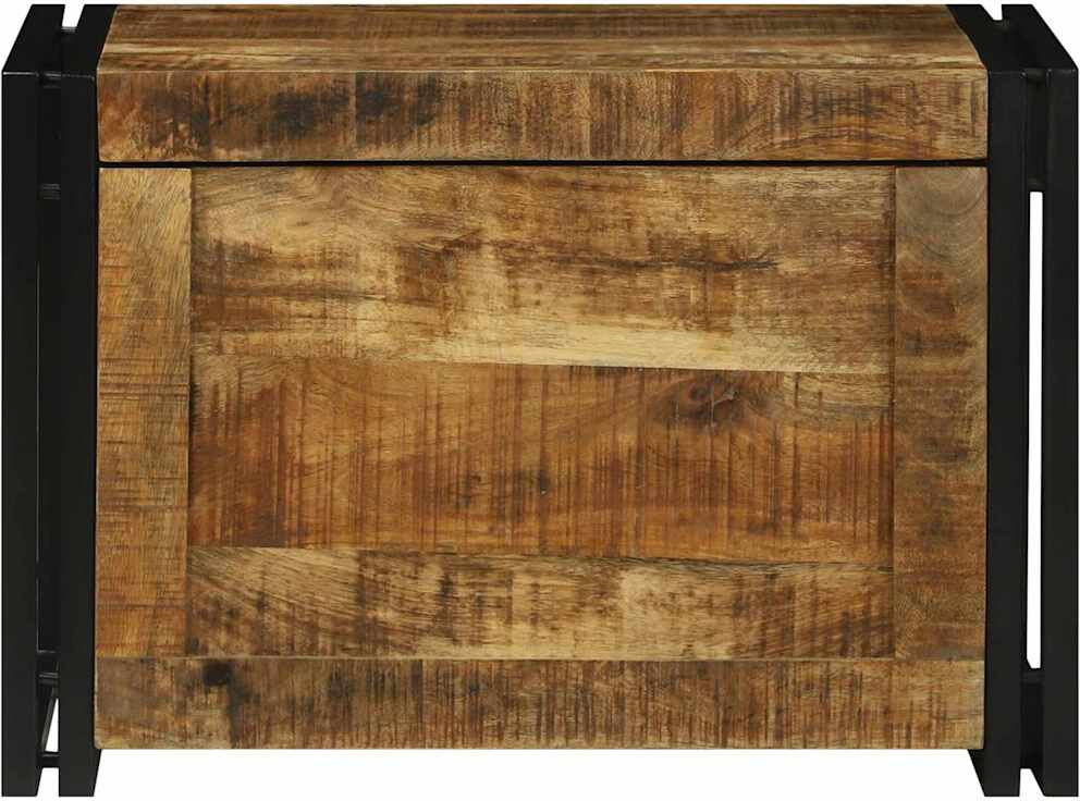 Lily Manor Storage Box with Storage Brown and Black Home Living Room Organizer Mango Brown/Black 41cm H X 60cm W X 40cm D