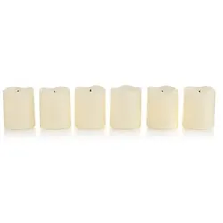 ELAMBIA 6 LED-Votivkerzen schwarzer Docht 5h-Timerfunktion Höhe 6cm, Ø 5cm