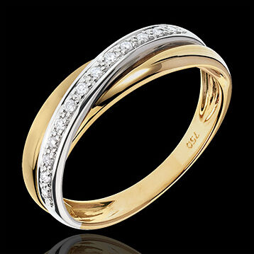 Edenly Ring Saturn Diamant - Gelb- und WeiÃŸgold - 18 Karat