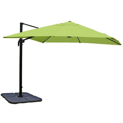 Décoshop26 - Professioneller Restaurant-Sonnenschirm für Gartenterrasse 3x3m (Ø4,24m) Polyester Aluminium/Stahl 23kg grün mit 04_0003448