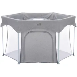 littleworld Laufgitter Luxus 6-eckig mit einfacher Klappfunktion, grau