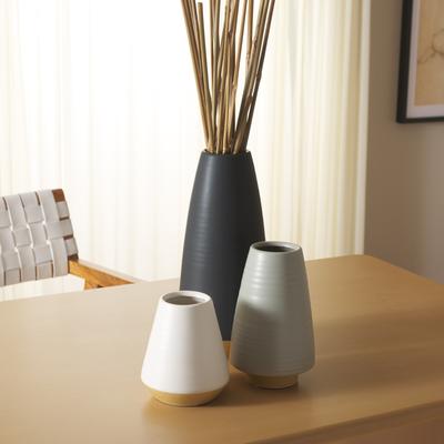 "SAFAVIEH Joetta 13.6-Inch Ceramic Decorative Vase Set of 3 - 6"" W x 6"" D x 14"" H"