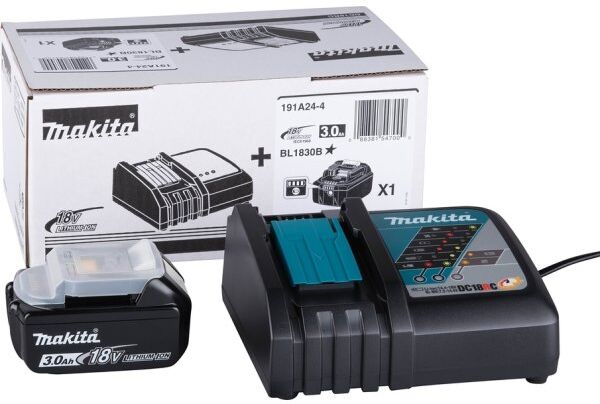 Makita Batteripakke 1 X Bl1830b + 1 X Dc18rc