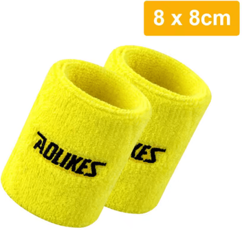 Inspire Picks AOLIKES Sports Sweatbands Wristbands Moisture Wicking Athletic Wristbands For Tennis, Basketball, Running & Fitness 8cm yellow