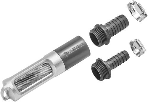 GARDENA 09093-20 Saugfilter mit Rückflussstop, Set für den Anschluss an Saugschläuche Saugfilter 220mm Edelstahl (rostfrei)