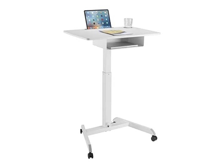 Maclean MC-903 Bureau d'ordinateur Portable réglable en Hauteur avec roulettes et 1 tiroir Blanc Max. 113 cm Max. 8 kg