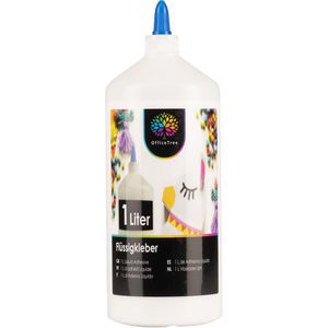 OfficeTree Alleskleber 01756, Bastelkleber 1 Liter, ohne Lösungsmittel, transparent