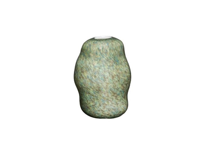 Vase en verre vert, à poser, sculptural, aspect artisanal - Hübsc