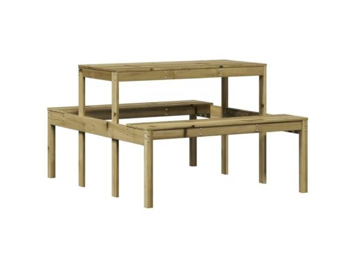 TUERYAFEK Picknicktisch 110x134x75 cm Imprägniertes Kiefernholz Robuste Tischplatte, Latten-Design, Witterungsbeständig, Für Garten Terrasse