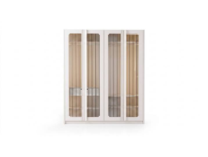 JVmoebel Kleiderschrank Design Kleiderschrank Beige Modern Schrank Schlafzimmer 4-türig (1-St., 1-tlg)