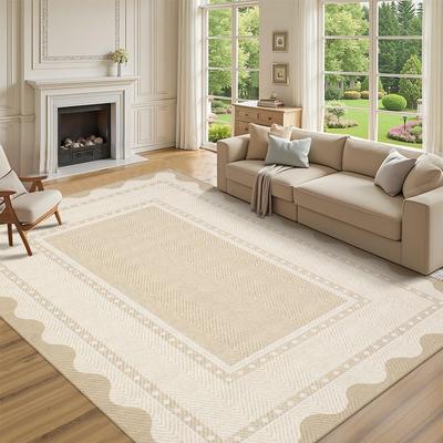 "Garvee Modern 8'x10'Area Rug,Textured Border Minimalist Washable Area Rug - 2'3"" x 12' Runner"