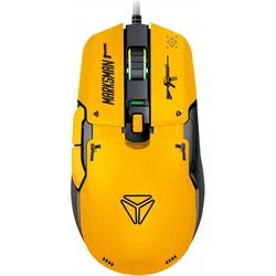 Yenkee YMS 3600YW MARKSMAN USB gelb / optische Gaming-Maus / 12400 DPI / 6 Tasten / USB-A/C / 1,8 m (Kabelgebunden, Kabellos), Maus, Gelb, Schwarz