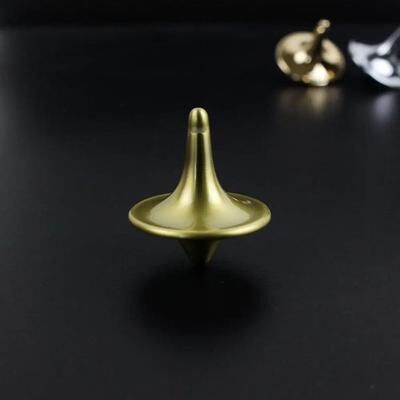 Uplifted Finds Precision Metal Spinning Top Silver Gyro Toy For Focus And Desk Display bronze