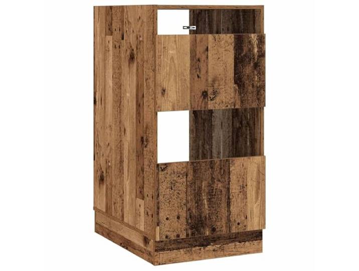 TUERYAFEK Wäscheschrank mit Tür Altholz 50 x 68 x 102 cm Holzwerkstoff, Wasserabweisend, Stabile Scharnier-Türen, Geräumig, Pflegeleicht