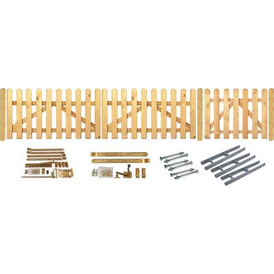 Gartentor TETZNER & JENTZSCH "Houston", grün, B:400cm H:80cm, Holzwerkstoff, Tore, BxT: 300x80 + Tür 100x80 cm