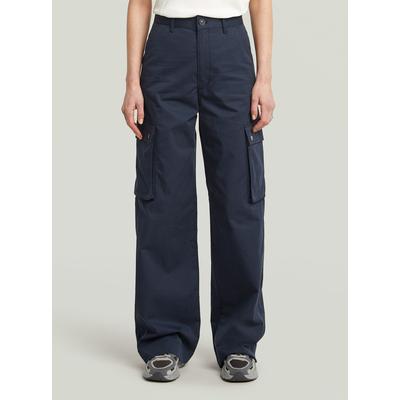 Cargohose G-STAR "High Waist Cargohose", Damen, Gr. 31, blau (salute), Obermaterial: 100% Baumwolle, Hosen Cargohose