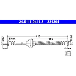 Bremsschlauch ATE 24.5111-0411.3 für Renault Wind Twingo II
