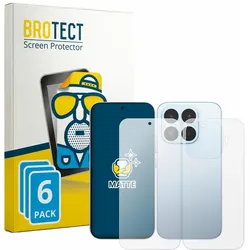 Brotect Entspiegelungsfolie für Xiaomi 17T (Display+Rückseite) Displayschutz Displayschutzfolie Folie Matt (6 Stk., Xiaomi 17), Smartphone Schutzfolie, Grau