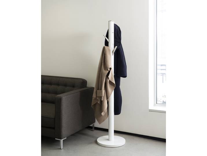 Garderobenständer Flapper 40 x 168 x 40cm Weiß/Weiß/Silber