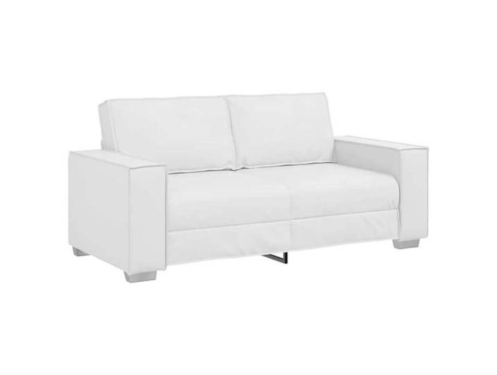 Blanc Canapé Loveseat - Position fixe - 140 cm avec coussin Blanc Faux cuir -@EU13967920