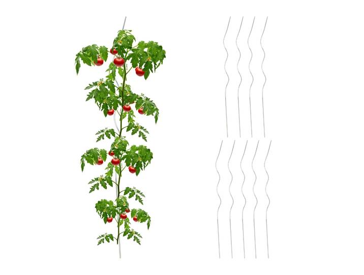 10er-Set Spiralstäbe Tomaten Silber