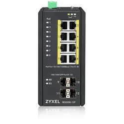 ZyXEL RGS200-12P-ZZ0101F Gigabit Managed PoE Switch, 8x RJ-45, 4x SFP+, PoE
