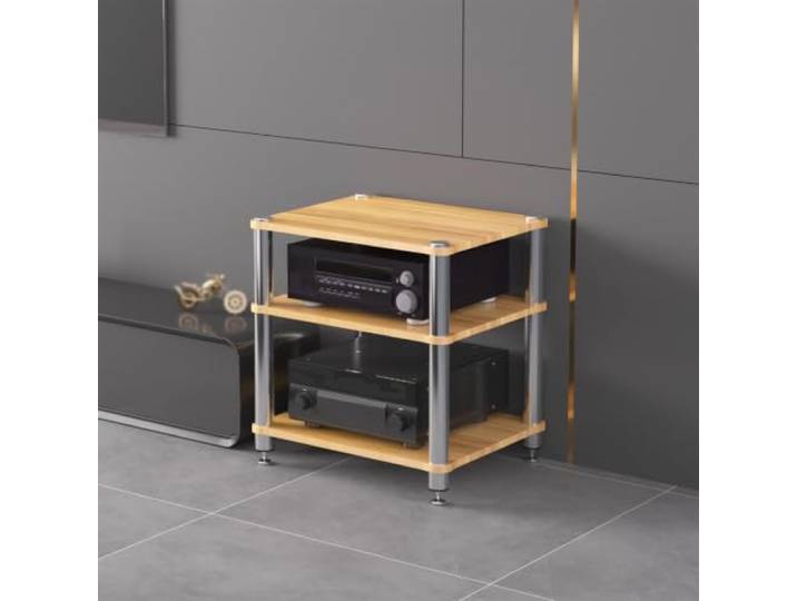 ZSCNYHMT Audio Rack, Stereo-Schrank Mit Edelstahlrahmen Und Ablagen Mehrschichtige regale, verstärkeraufbewahrung, player-organisation, stabiles design, für audio innenräume(D,3-tier)