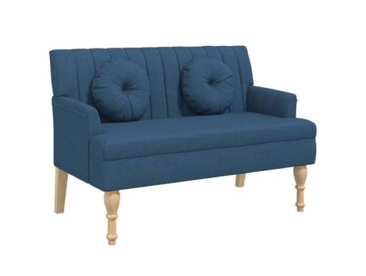 Makastle Sitzbank mit Kissen Blau 113x64,5x75,5 cm Stoff