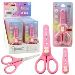 Schulschere mit Hülle Deko Hase Weiß 14cm
