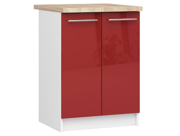 UNTERSCHRANK Weiß, Rot Glanz 85/60/46