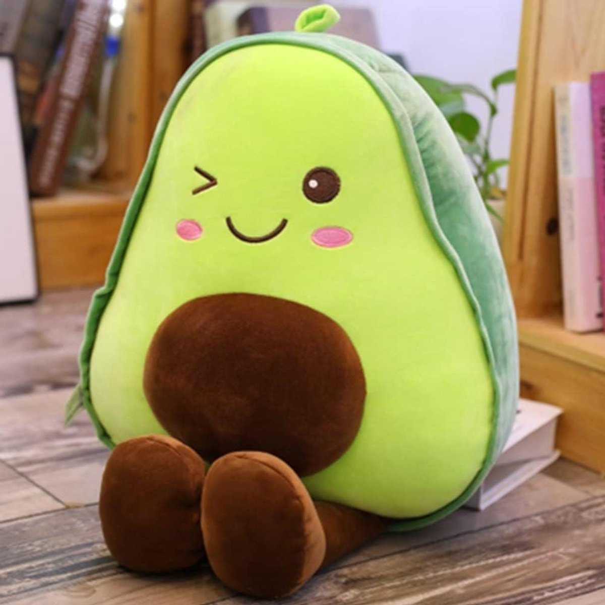 Pluche Avocado Knuffelkussen - Groen - 45 cm