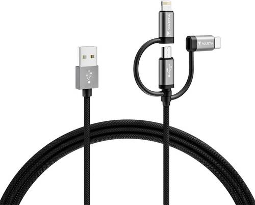 Varta USB-Kabel USB-A Stecker, USB-Micro-B Stecker, USB-C Stecker, Apple Lightning Stecker 2.00 m 57937101111