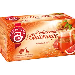 Teekanne Tee Mediterrane Blutorange, Früchtetee, 40,5 g, 18 Beutel