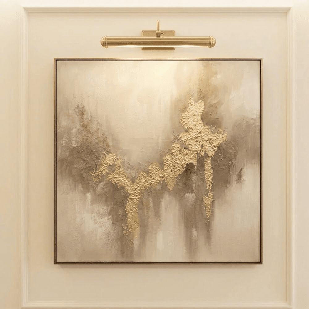 Estela Metallic Gold Abstract Print Wall Art