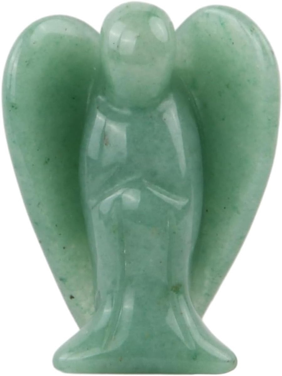 Engel Beeldje Beschermengel Figuur Natuurlijk Kristal Groen H 3,8 cm
