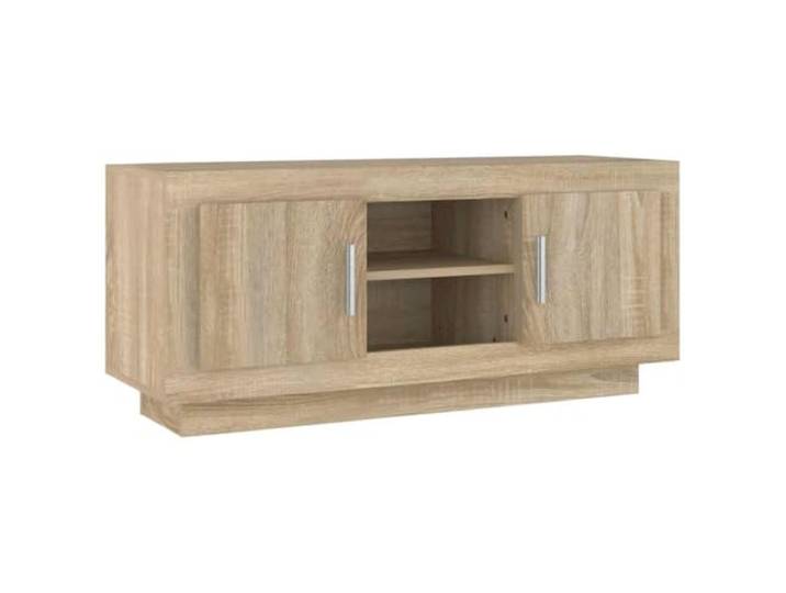 GKHPYURE TV-Schrank Sonoma-Eiche 102 x 35 x 45 cm Mehrschichtiges Holzregal für DVDs und Konsolen, leicht zu reinigen, für Wohnzimmer