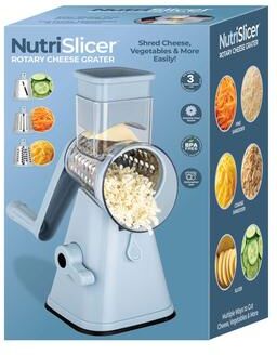 As Seen on TV NutriSlicer Vegetable Slicer Cheese Grater Potato Slicer Salad Chopper with Suction Base