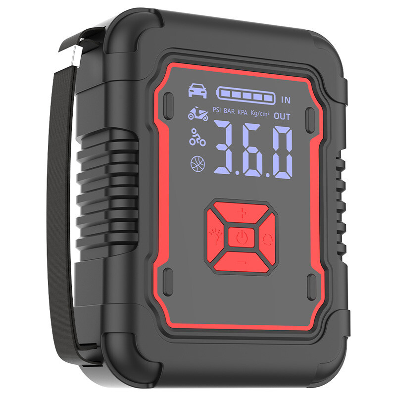 Porbi X9 Jumpstarter met Luchtcompressor 3000 A Piek, 20000 mAh Batterij en 150PSI Bandenpomp, QC3.0 18 W Powerbank voor 12 V Benzine en Diesel Voertuigen, SUV en Motorfiets