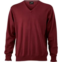 James & Nicholson Herren V-Ausschnitt Pullover JN659 bordeaux S