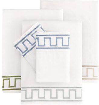 Set of 2 Aries Greek Key Embroidered Pillowcase - Natural King - Ballard Designs