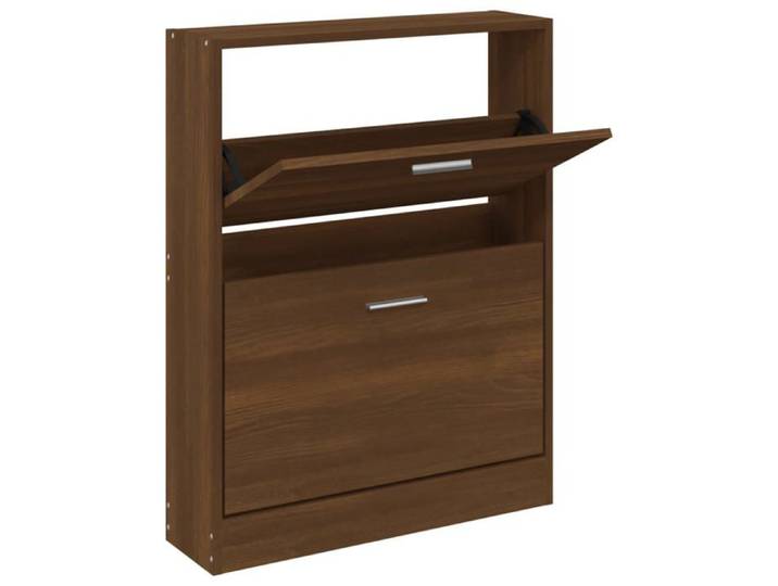 Bonne qualité - Armoire à chaussures - BONNIE - Commode à chaussures Chêne marron 59x17x81cm - Bois d'ingénierie - Meuble d'entrée