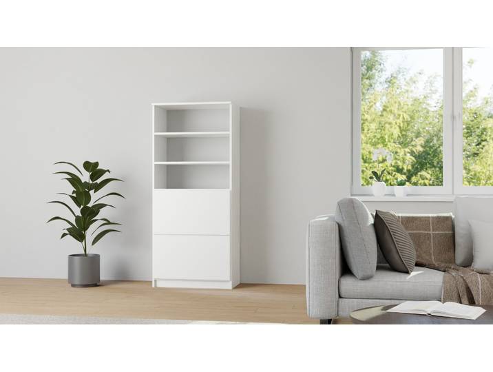 Schlichtes Highboard MDF Beschichtet MDF Weiß matt