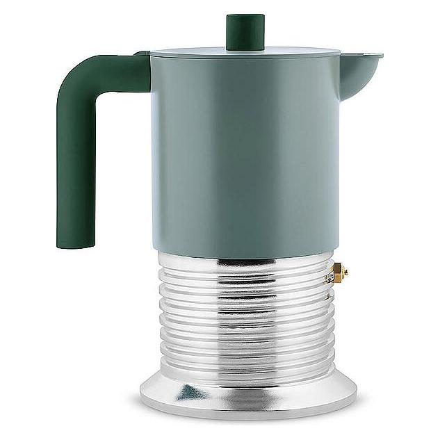 Alessi Espressokocher VITE 6 Tassen Aluminium/Sagegreen (6 Tassen) (69085479)